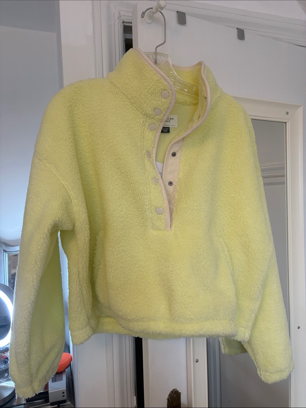 American Eagle Outfitters Yellow Sherpa Pullover Jacket